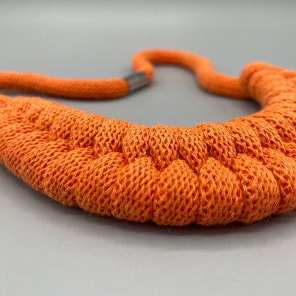 Recycled Cotton Macrame Necklace - Orange