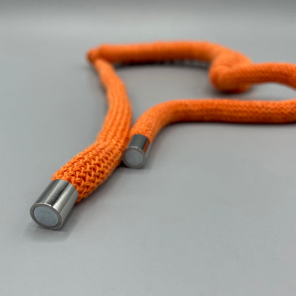 Recycled Cotton Macrame Necklace - Orange