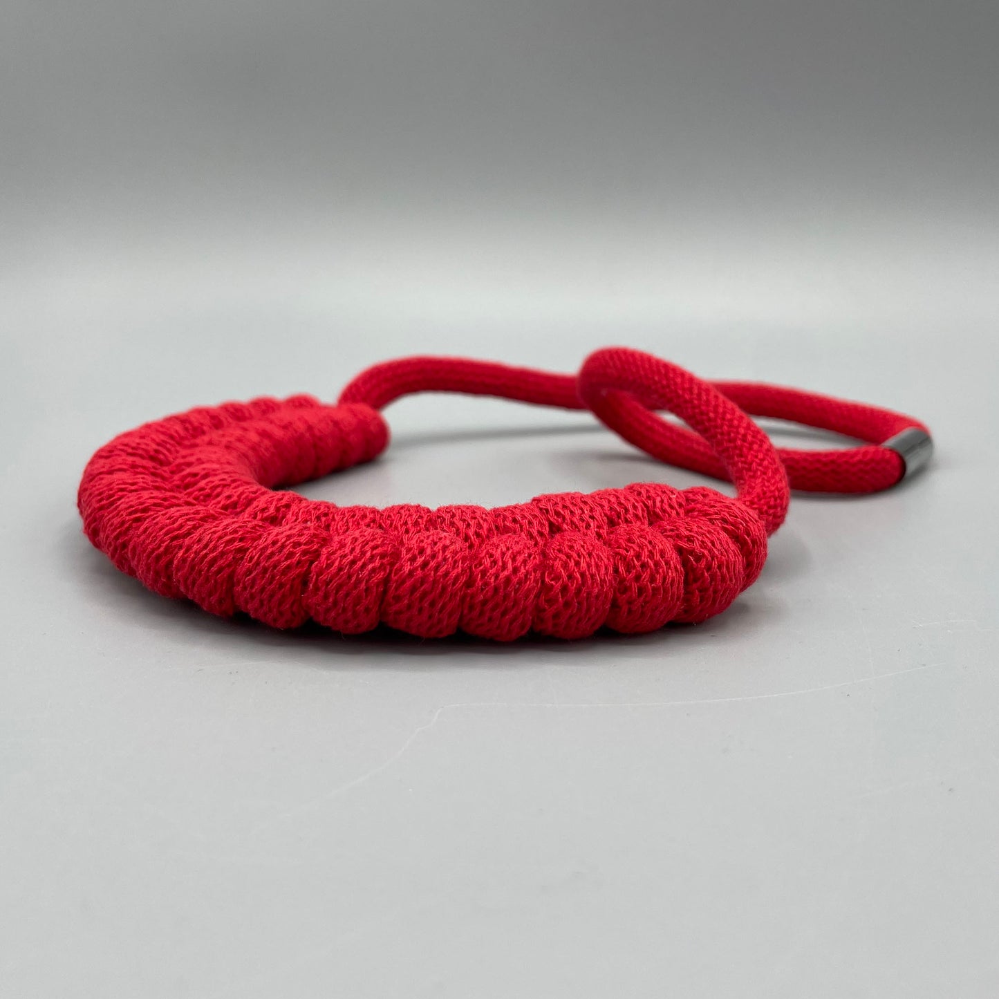 Recycled Cotton Macrame Necklace - Red