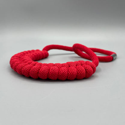 Recycled Cotton Macrame Necklace - Red