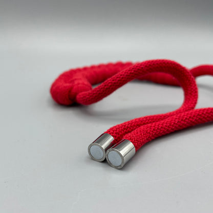 Recycled Cotton Macrame Necklace - Red