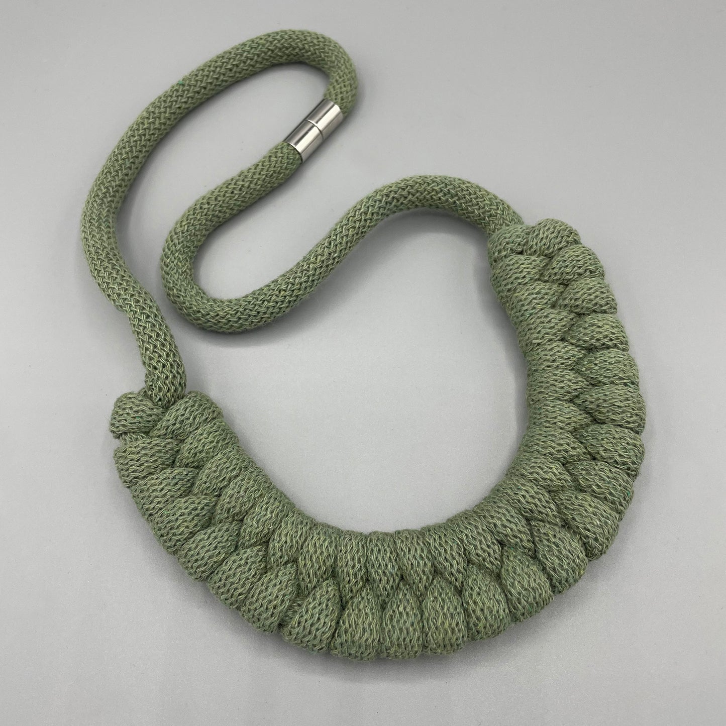 Recycled Cotton Macrame Necklace - Sage