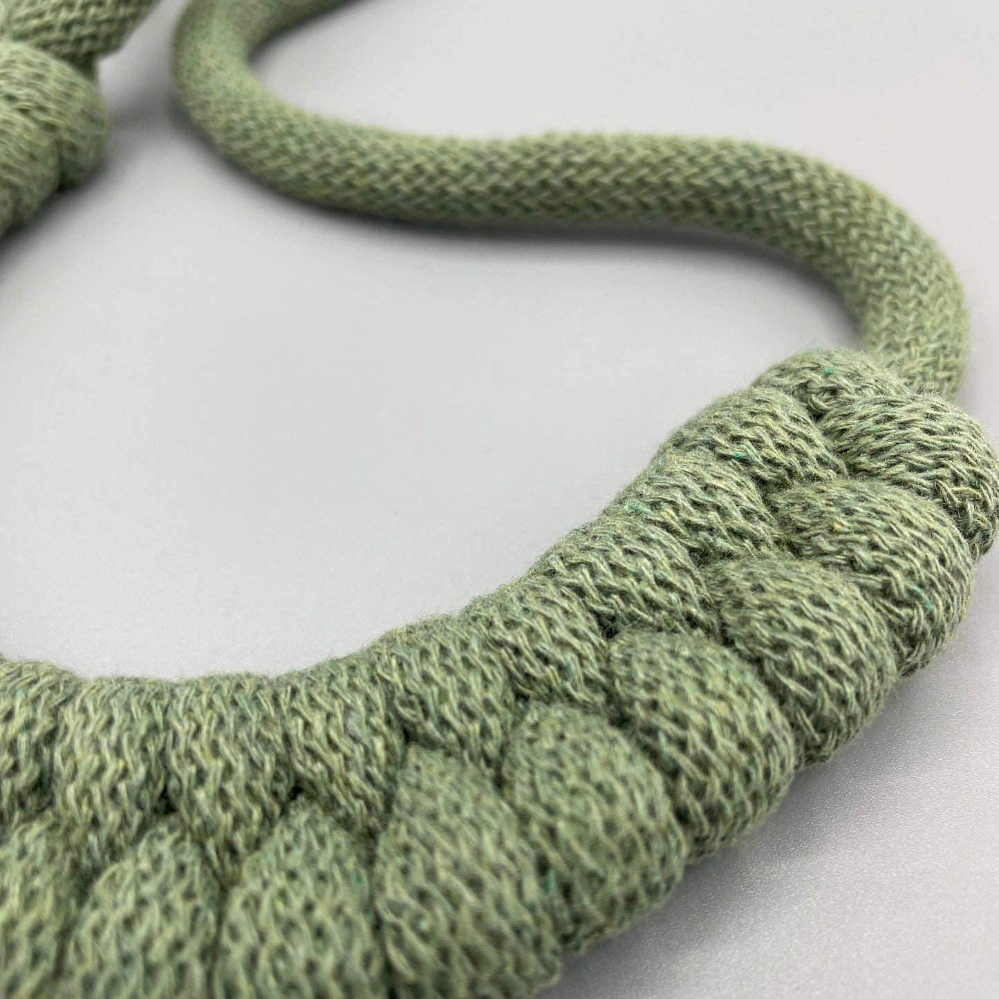 Recycled Cotton Macrame Necklace - Sage