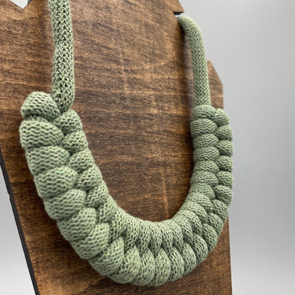 Recycled Cotton Macrame Necklace - Sage