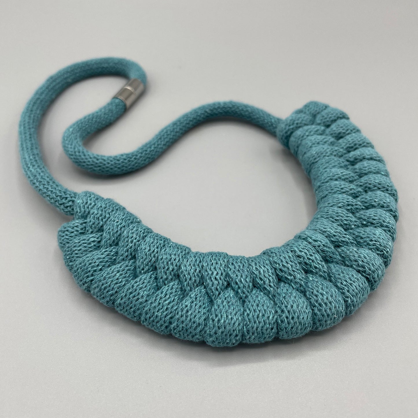 Recycled Cotton Macrame Necklace - Teal