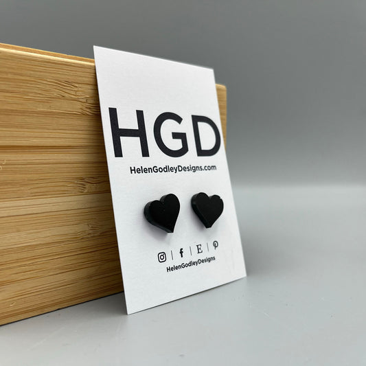 Resin Earring Studs – Hearts