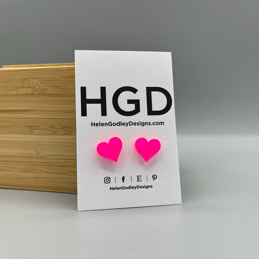 Resin Earring Studs – Hearts