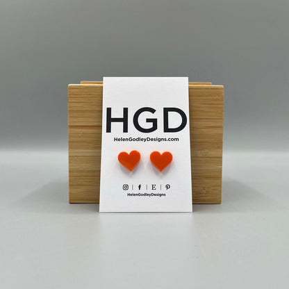 Resin Earring Studs – Hearts