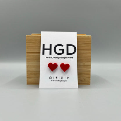 Resin Earring Studs – Hearts