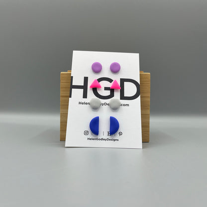 Polymer Clay Earring Studs – Geometric