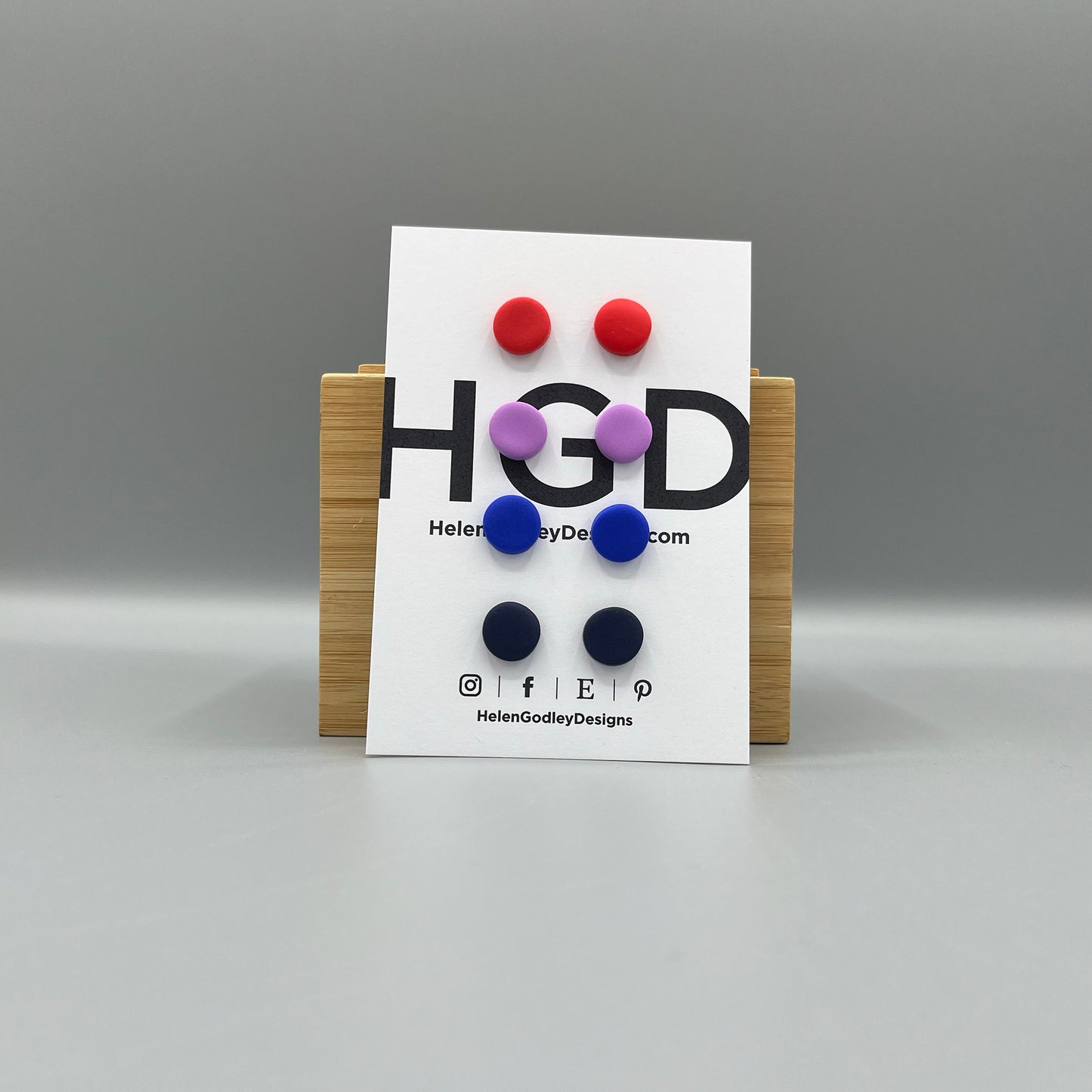 Polymer Clay Earring Studs – Plain Round