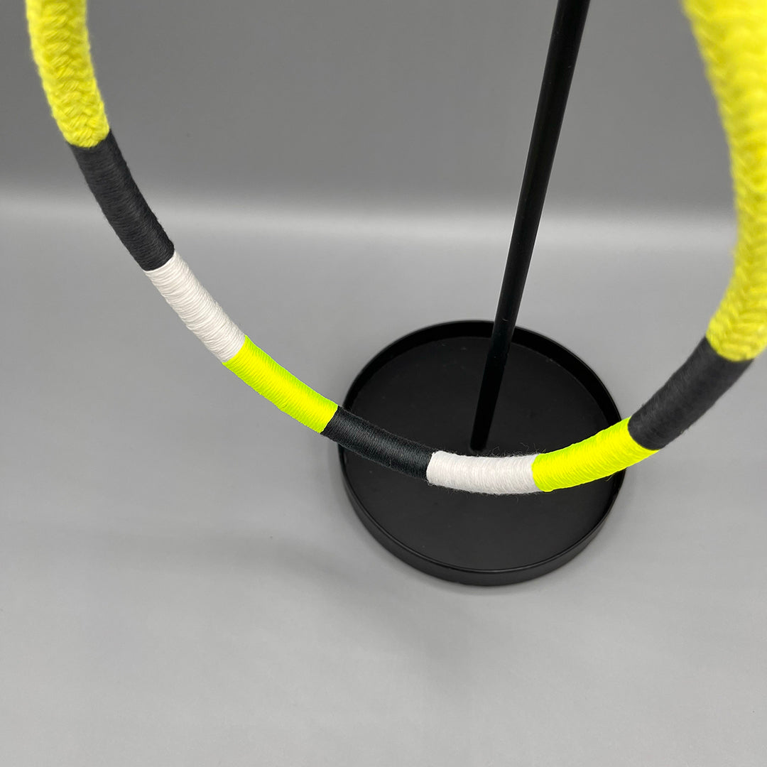 Thread Wrapped Rope Necklace - Citrus Yellow Stripe