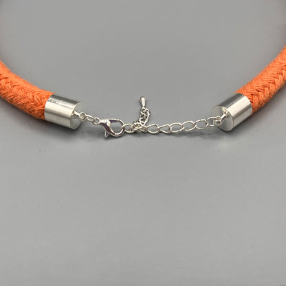 Thread Wrapped Rope Necklace - Orange Pastel Stripe