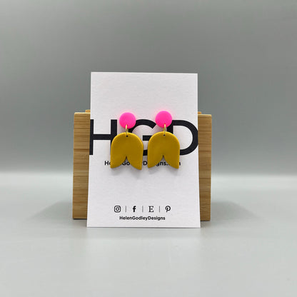 Polymer Clay Dangly Earrings – Tulip Inspired