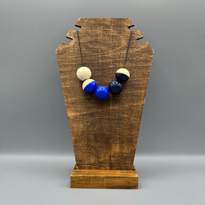 Wooden Bead Necklace – Blue & Navy