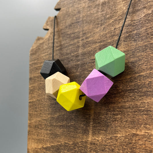 Wooden Bead Necklace – Mixed Colour