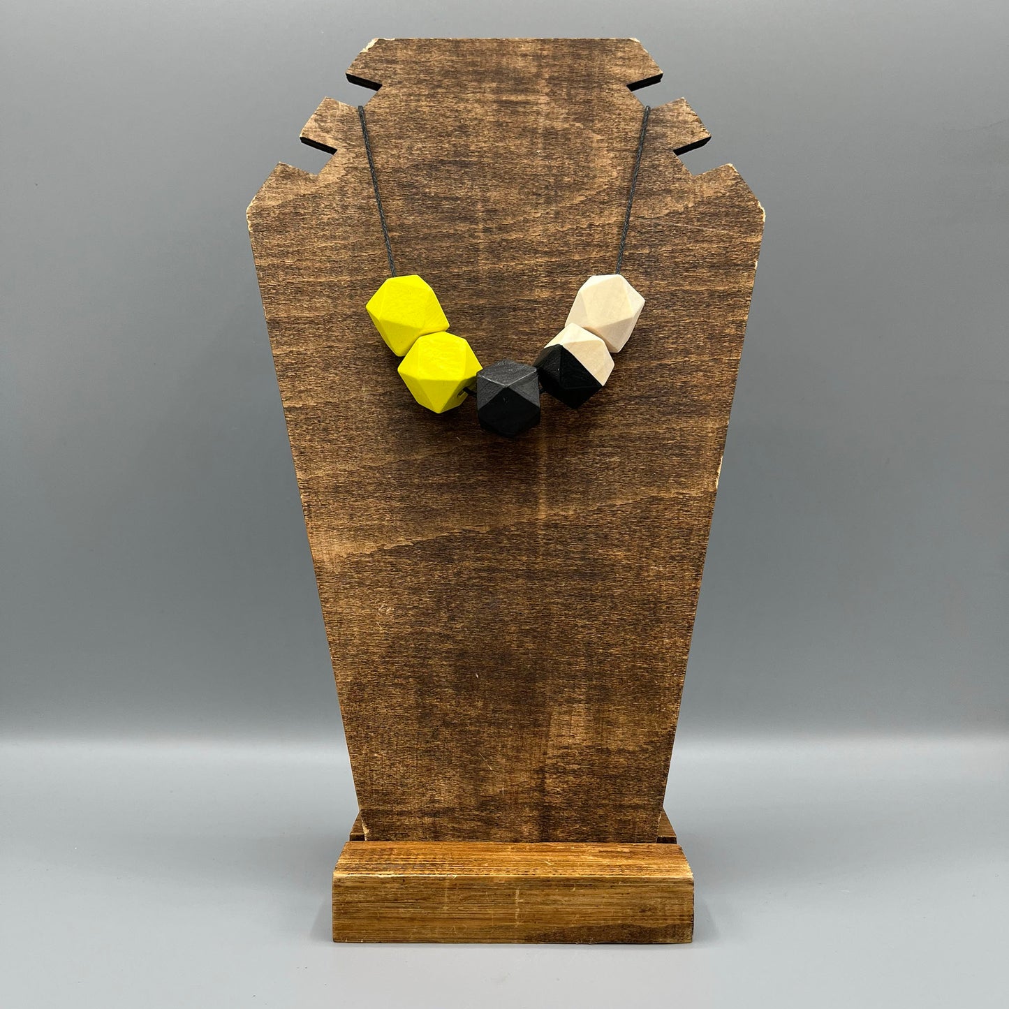 Wooden Bead Necklace – Yellow & Black