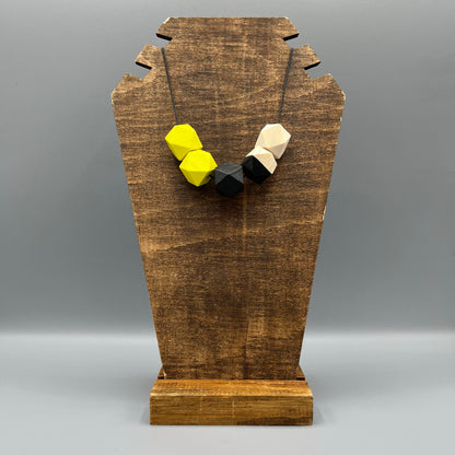 Wooden Bead Necklace – Yellow & Black