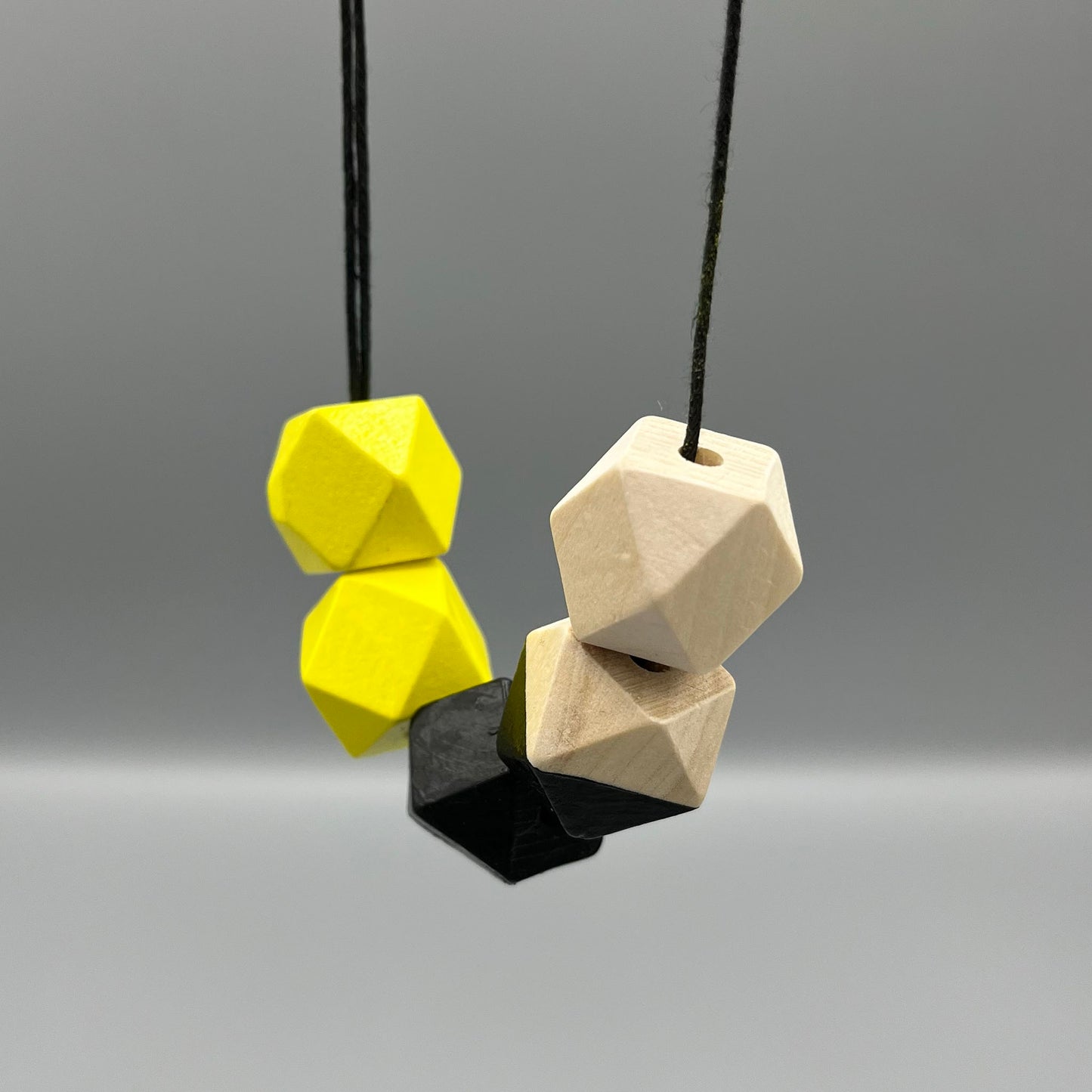 Wooden Bead Necklace – Yellow & Black