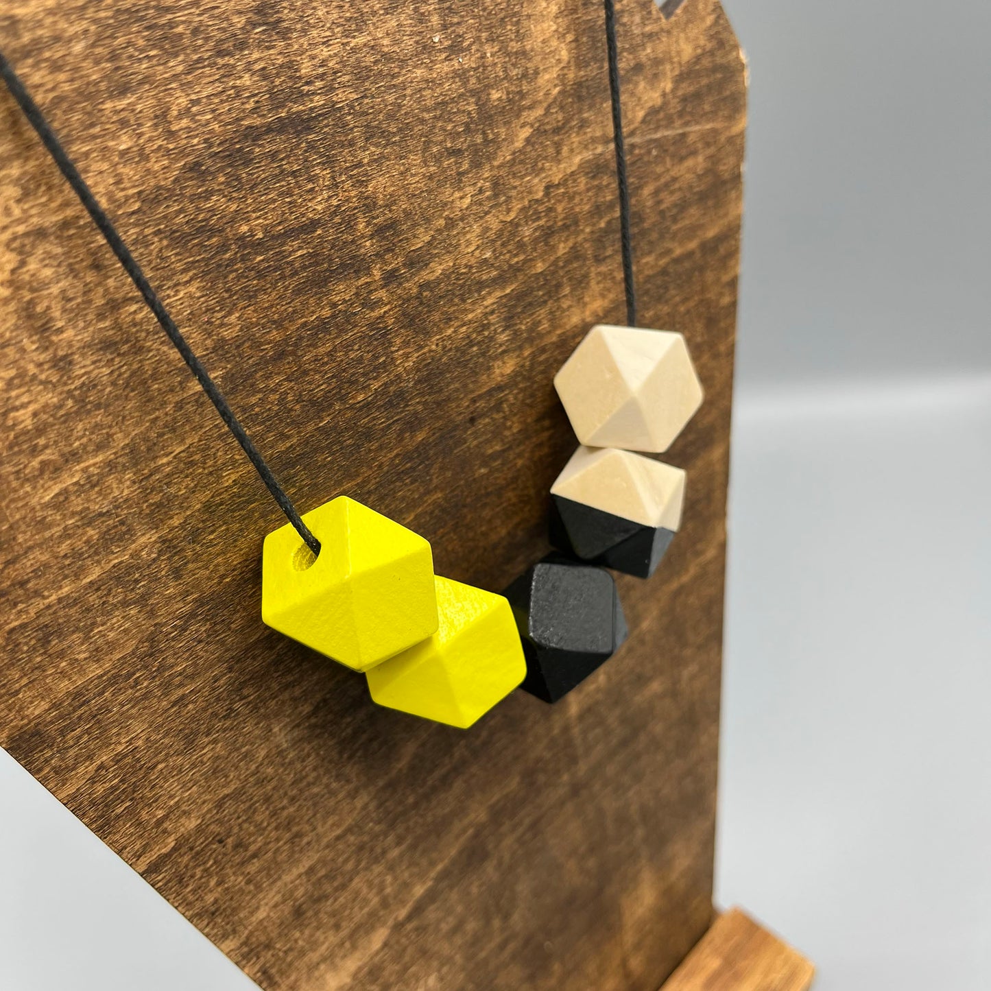 Wooden Bead Necklace – Yellow & Black