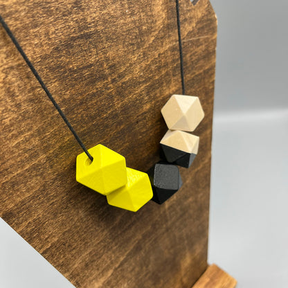 Wooden Bead Necklace – Yellow & Black
