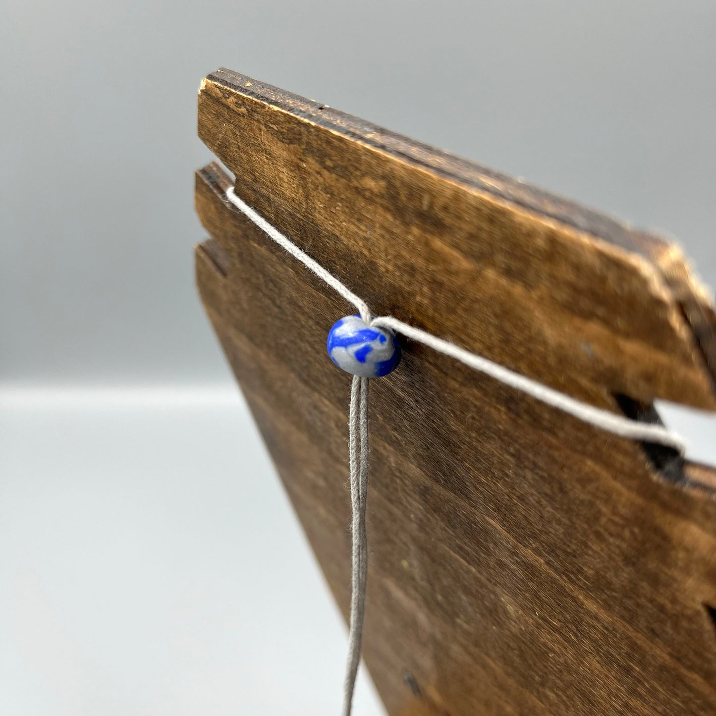 Polymer Clay Tubular Necklace – Marbled Blue & Silver
