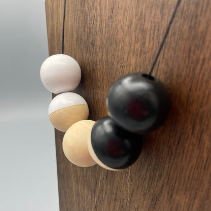 Wooden Bead Necklace – Black & White