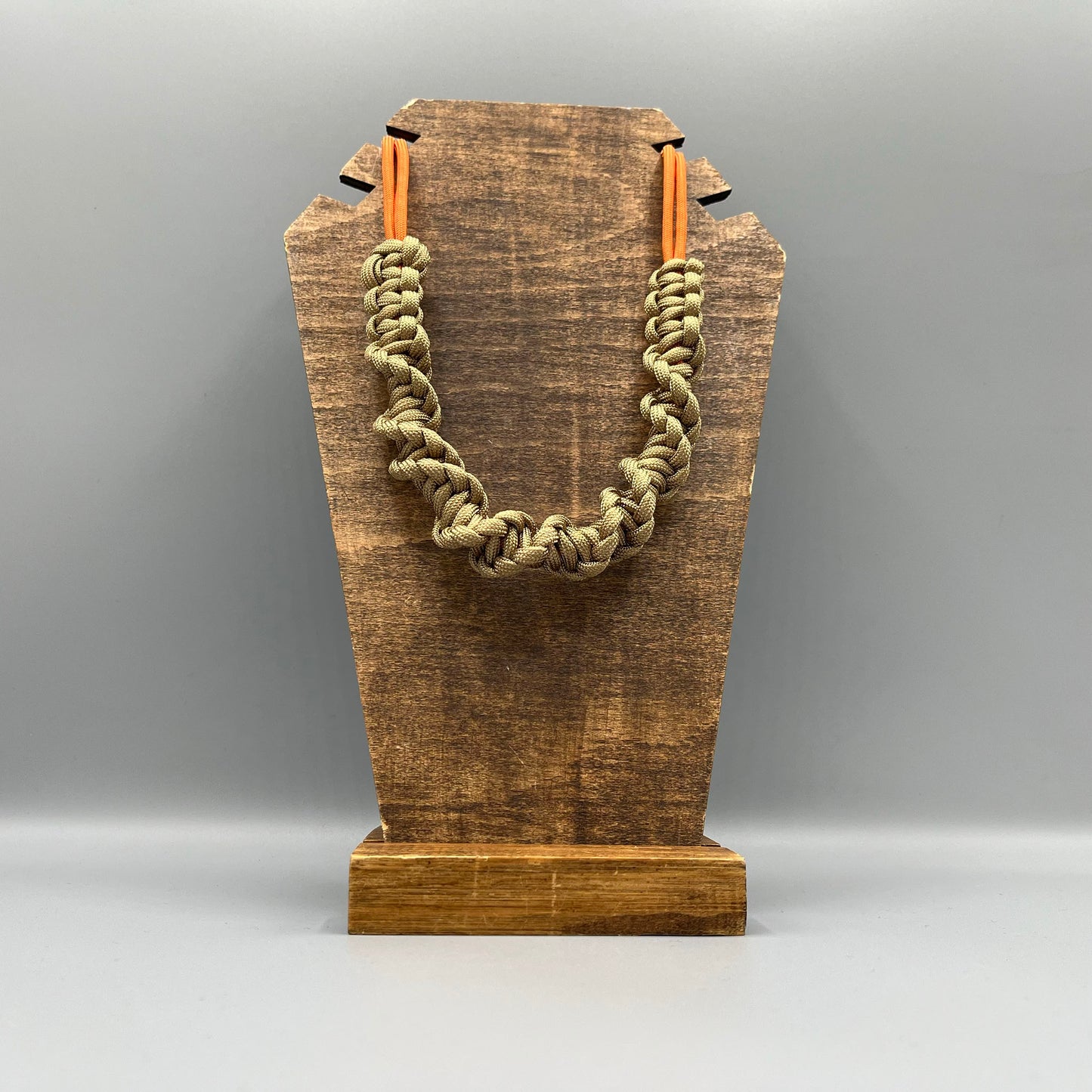 Paracord Macrame Necklace - Gold & Orange