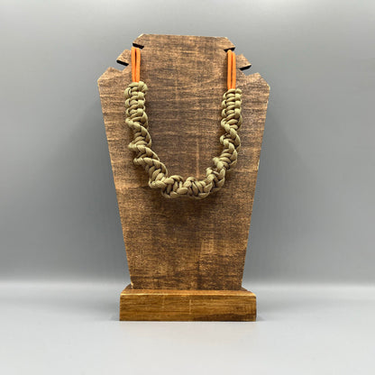 Paracord Macrame Necklace - Gold & Orange