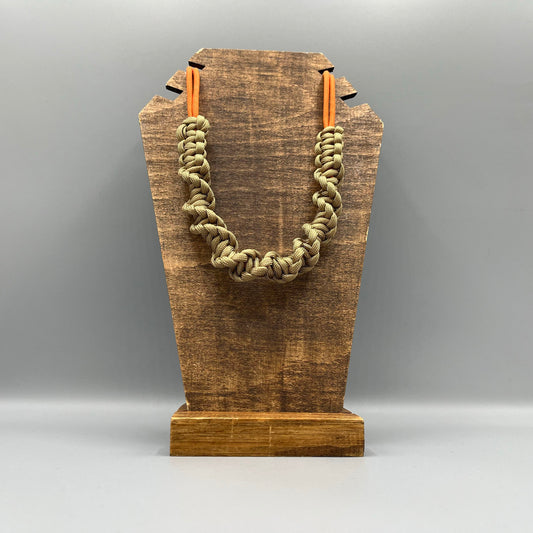 Paracord Macrame Necklace - Gold & Orange