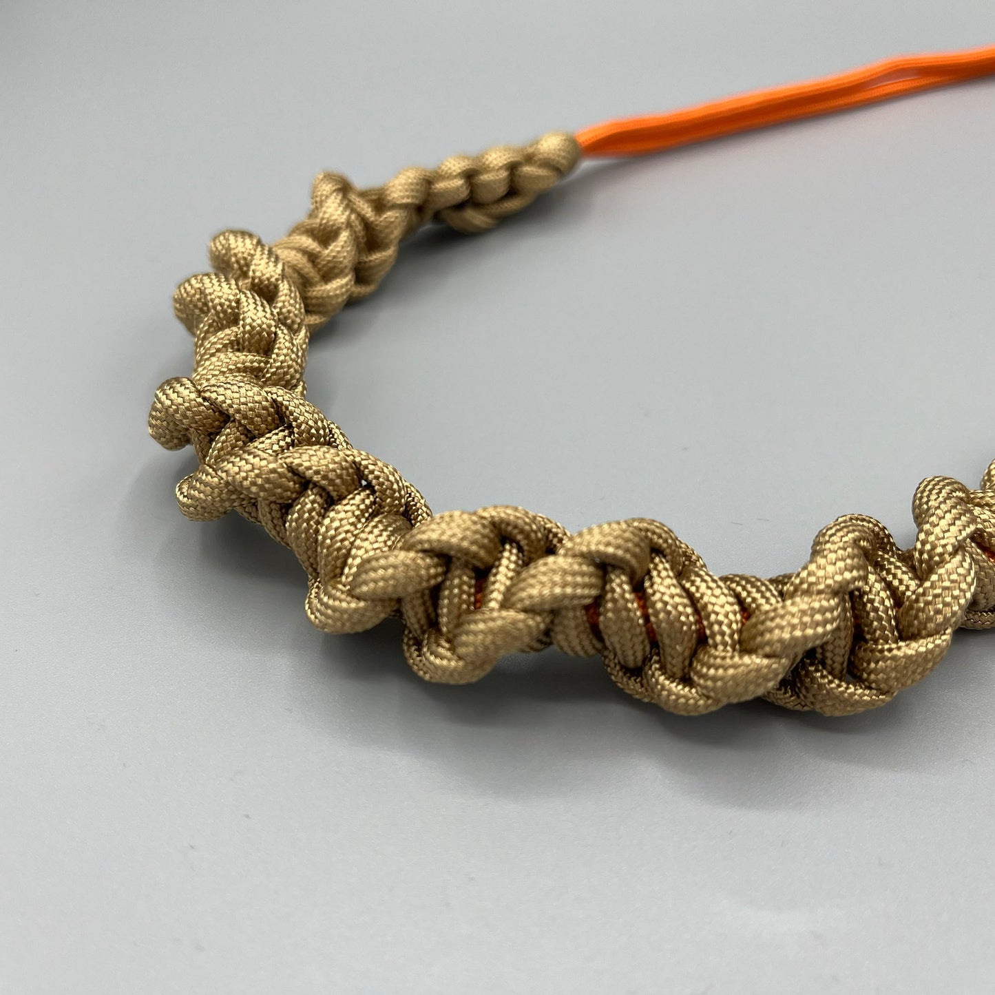 Paracord Macrame Necklace - Gold & Orange