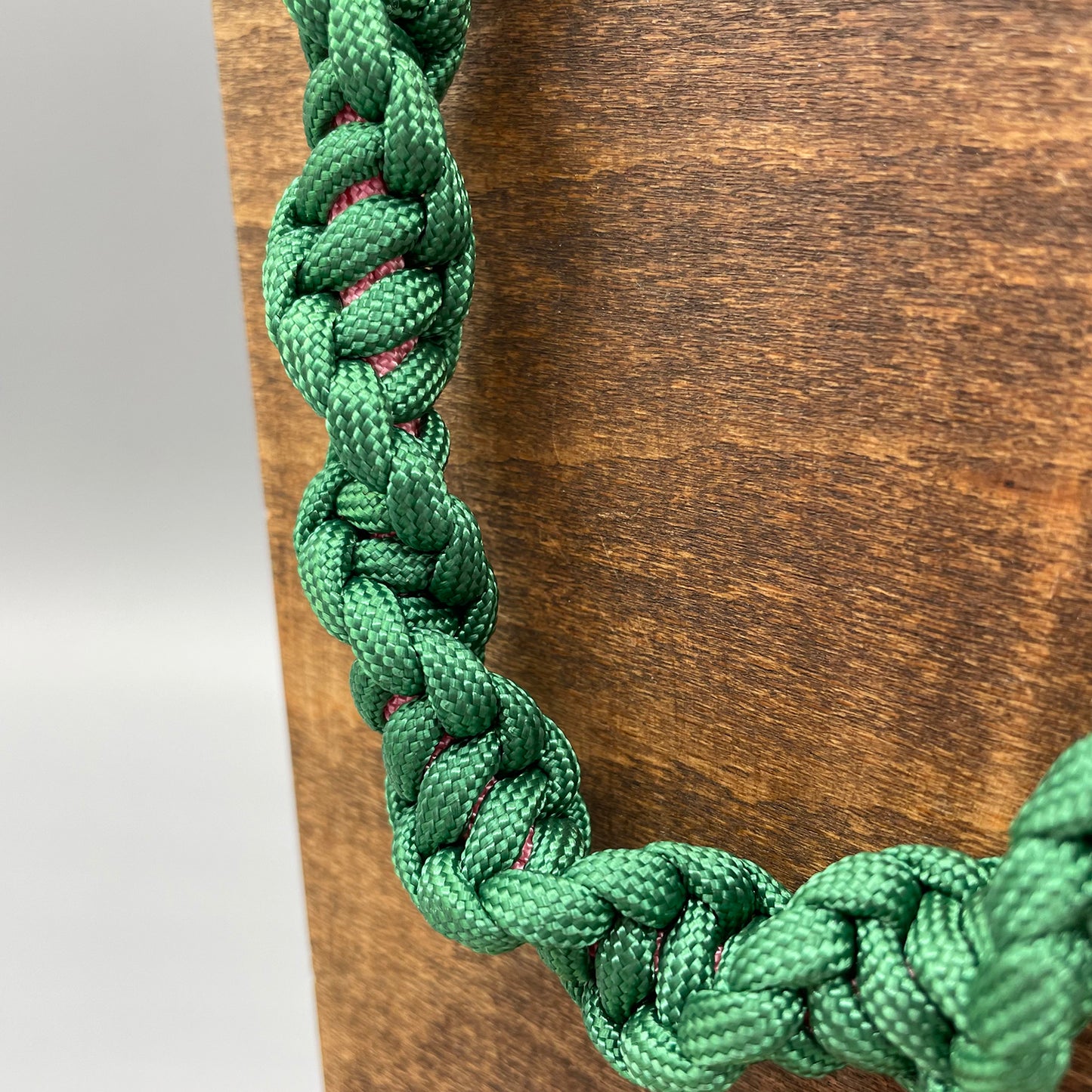 Paracord Macrame Necklace - Green & Pink