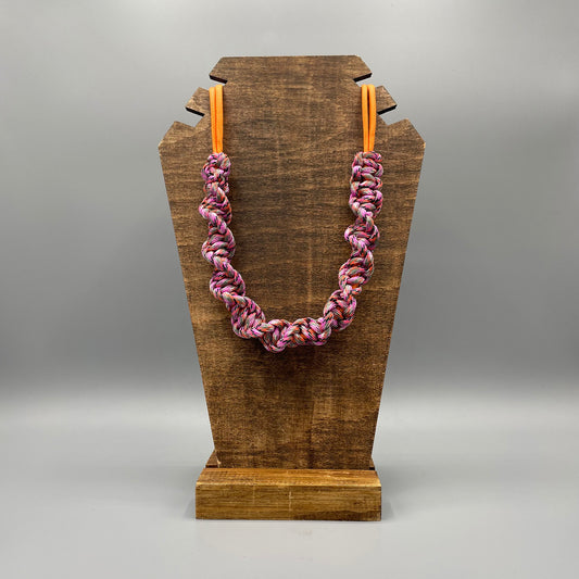 Paracord Macrame Necklace - Pink Camo