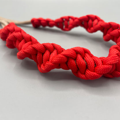 Paracord Macrame Necklace - Red & Beige