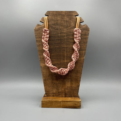 Paracord Macrame Necklace - Rose Stripe