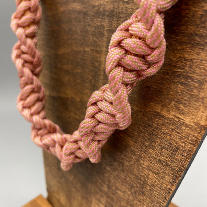 Paracord Macrame Necklace - Rose Stripe