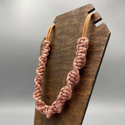 Paracord Macrame Necklace - Rose Stripe