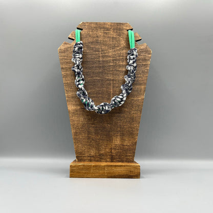 Paracord Macrame Necklace - Navy Checks