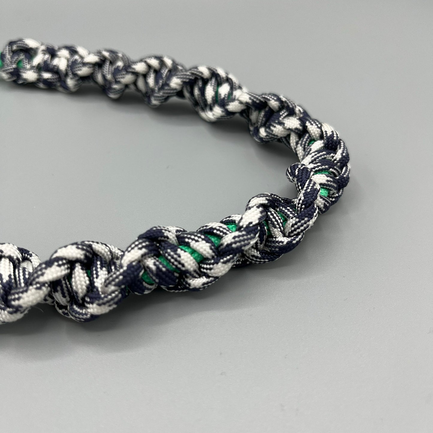 Paracord Macrame Necklace - Navy Checks