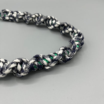 Paracord Macrame Necklace - Navy Checks