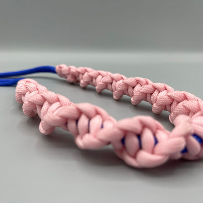Paracord Macrame Necklace - Light Pink & Blue