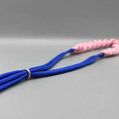 Paracord Macrame Necklace - Light Pink & Blue