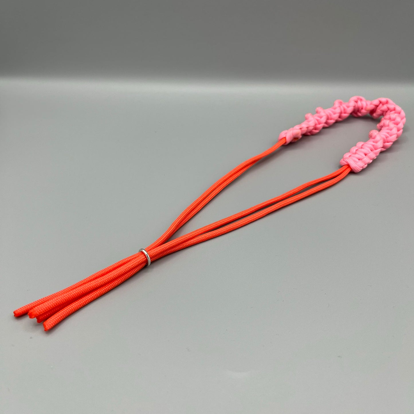 Paracord Macrame Necklace - Pink & Neon Red