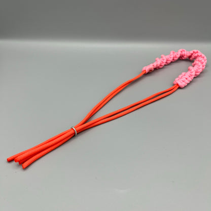 Paracord Macrame Necklace - Pink & Neon Red