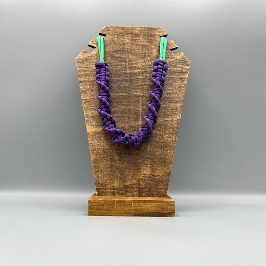 Paracord Macrame Necklace - Purple & Mint