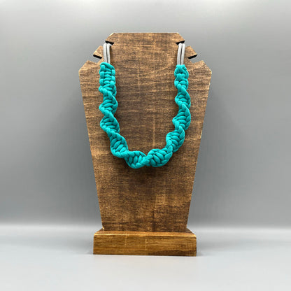 Paracord Macrame Necklace - Turquoise & Grey