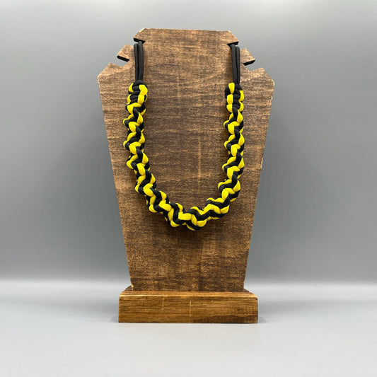 Paracord Macrame Necklace - Two-tone Yellow & Black